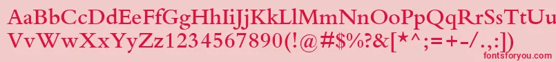 フォントKuriakosSsiSemiBold – ピンクの背景に赤い文字