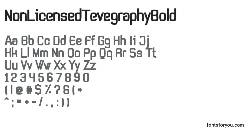 Schriftart NonLicensedTevegraphyBold – Alphabet, Zahlen, spezielle Symbole