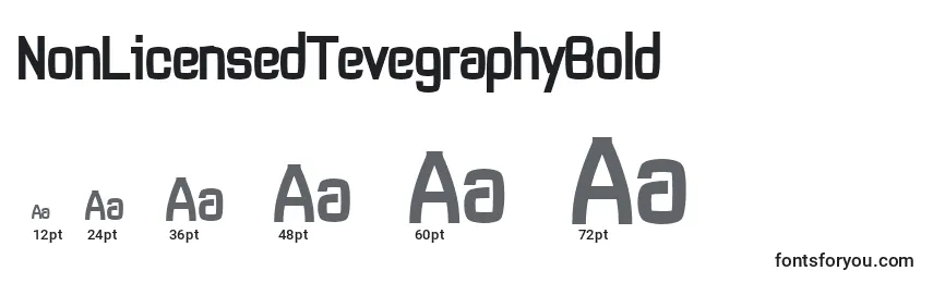 NonLicensedTevegraphyBold Font Sizes