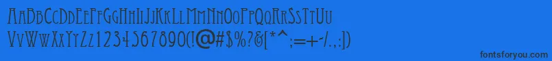 ArtistModern-fontti – mustat fontit sinisellä taustalla