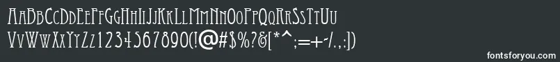ArtistModern-fontti – valkoiset fontit mustalla taustalla