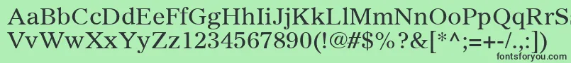 フォントGazetteLtRoman – 緑の背景に黒い文字