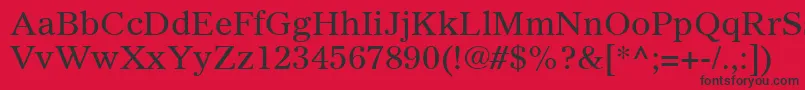 フォントGazetteLtRoman – 赤い背景に黒い文字