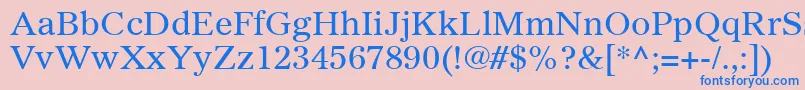 フォントGazetteLtRoman – ピンクの背景に青い文字