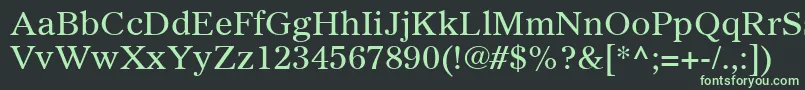 フォントGazetteLtRoman – 黒い背景に緑の文字