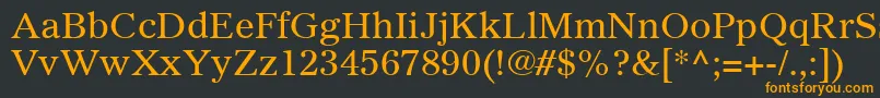 フォントGazetteLtRoman – 黒い背景にオレンジの文字