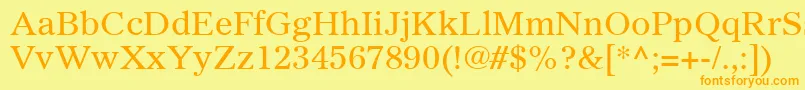 GazetteLtRoman Font – Orange Fonts on Yellow Background