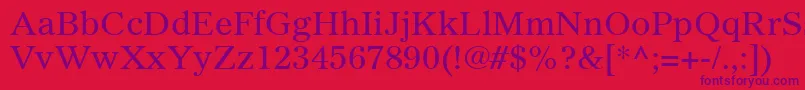 GazetteLtRoman Font – Purple Fonts on Red Background