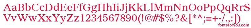 フォントGazetteLtRoman – 白い背景に赤い文字