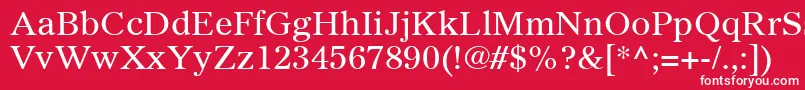 Шрифт GazetteLtRoman – белые шрифты на красном фоне