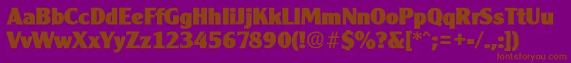 Fonte CleargothicSerialHeavyRegularDb – fontes marrons em um fundo roxo