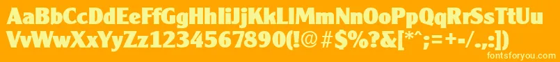 CleargothicSerialHeavyRegularDb-Schriftart – Gelbe Schriften auf orangefarbenem Hintergrund