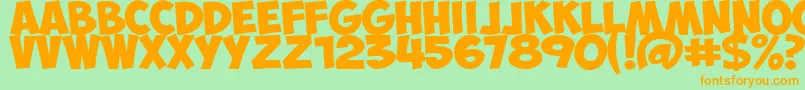 ObelixprobitCyr Font – Orange Fonts on Green Background