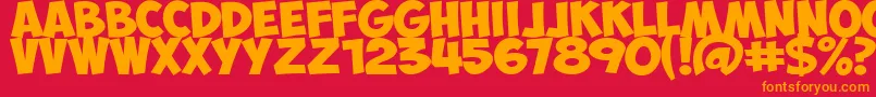 Police ObelixprobitCyr – polices orange sur fond rouge