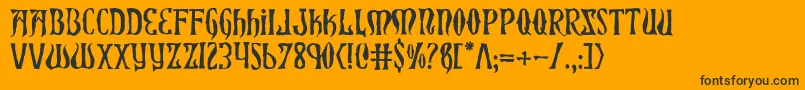 XiphosHorror Font – Black Fonts on Orange Background