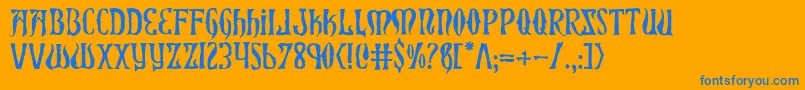 XiphosHorror Font – Blue Fonts on Orange Background