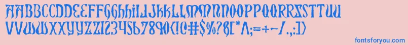 XiphosHorror Font – Blue Fonts on Pink Background