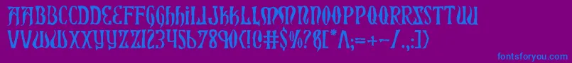 XiphosHorror Font – Blue Fonts on Purple Background