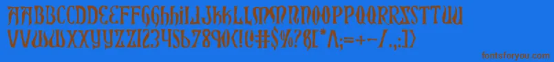 XiphosHorror Font – Brown Fonts on Blue Background