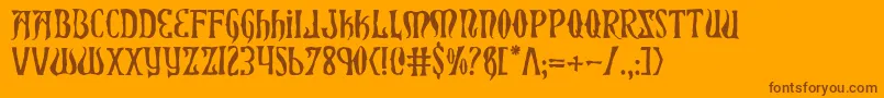 XiphosHorror Font – Brown Fonts on Orange Background