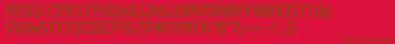 XiphosHorror Font – Brown Fonts on Red Background