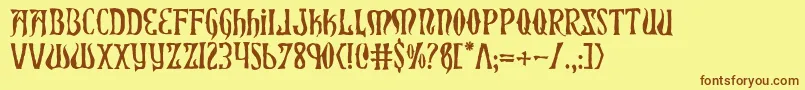 XiphosHorror Font – Brown Fonts on Yellow Background