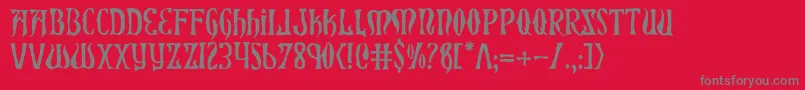 フォントXiphosHorror – 赤い背景に灰色の文字
