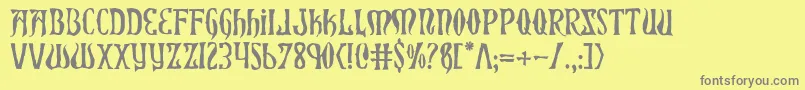 XiphosHorror Font – Gray Fonts on Yellow Background