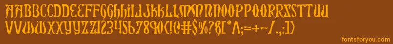 XiphosHorror Font – Orange Fonts on Brown Background