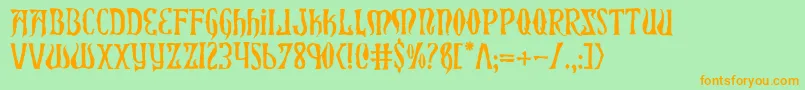 XiphosHorror Font – Orange Fonts on Green Background