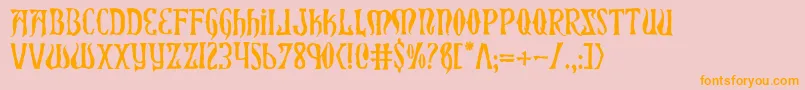 XiphosHorror Font – Orange Fonts on Pink Background