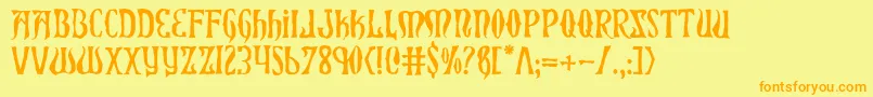 XiphosHorror Font – Orange Fonts on Yellow Background