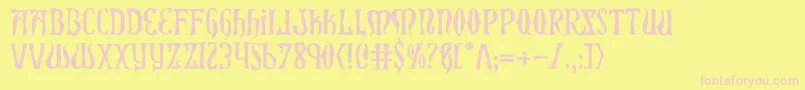 XiphosHorror Font – Pink Fonts on Yellow Background