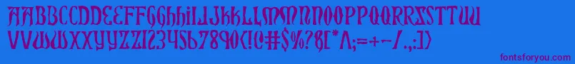 XiphosHorror Font – Purple Fonts on Blue Background