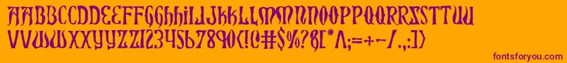XiphosHorror Font – Purple Fonts on Orange Background