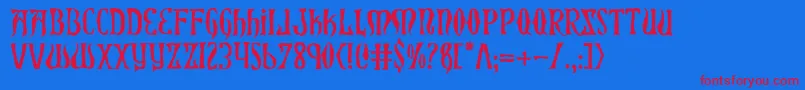 XiphosHorror Font – Red Fonts on Blue Background
