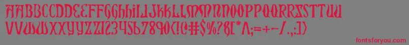 XiphosHorror Font – Red Fonts on Gray Background