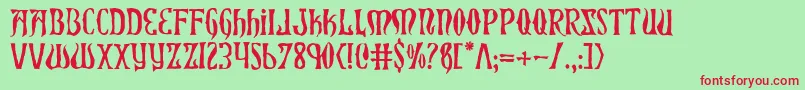 fuente XiphosHorror – Fuentes Rojas Sobre Fondo Verde