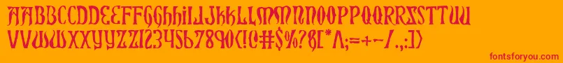 XiphosHorror Font – Red Fonts on Orange Background