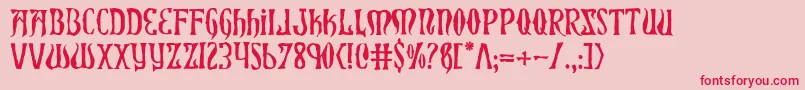 フォントXiphosHorror – ピンクの背景に赤い文字