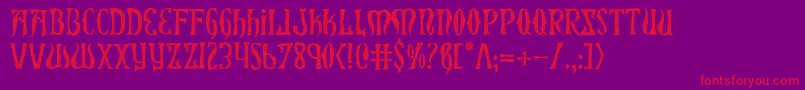 XiphosHorror-Schriftart – Rote Schriften auf violettem Hintergrund