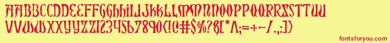 XiphosHorror Font – Red Fonts on Yellow Background