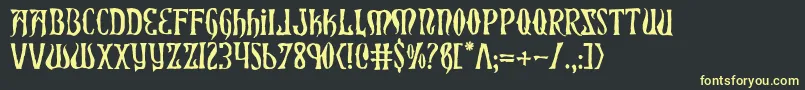 XiphosHorror Font – Yellow Fonts on Black Background