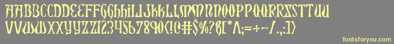 XiphosHorror Font – Yellow Fonts on Gray Background