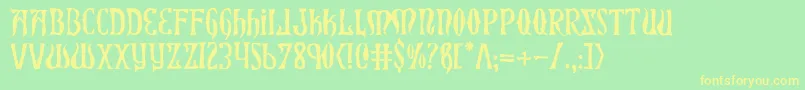 XiphosHorror Font – Yellow Fonts on Green Background