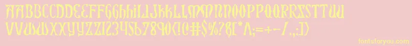 XiphosHorror Font – Yellow Fonts on Pink Background