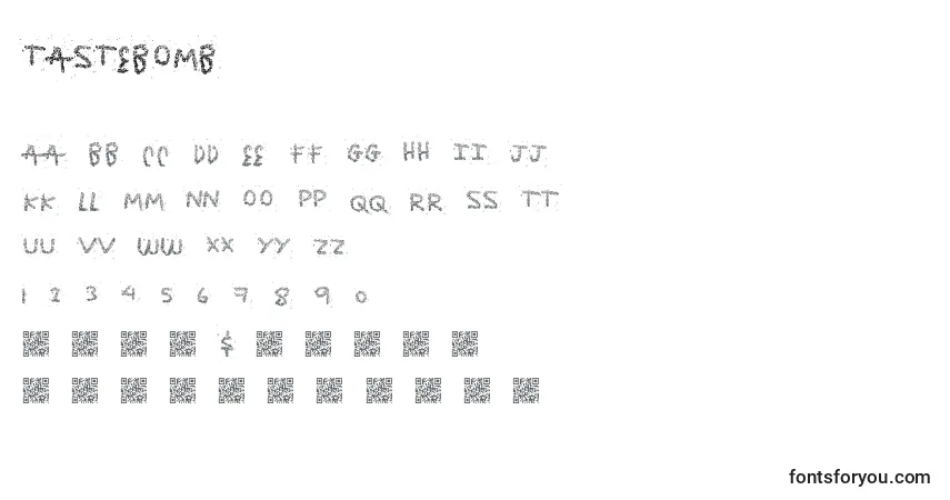 Schriftart Tastebomb – Alphabet, Zahlen, spezielle Symbole