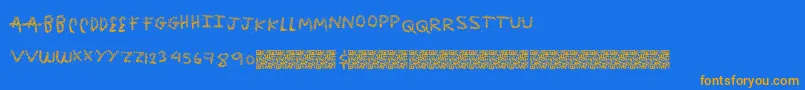 Tastebomb Font – Orange Fonts on Blue Background