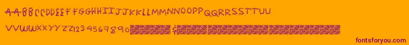 Tastebomb-Schriftart – Violette Schriften auf orangefarbenem Hintergrund