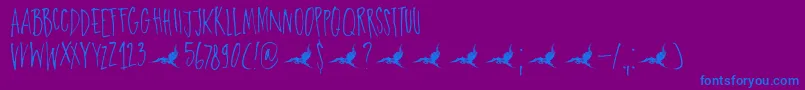 DkParadiseLost Font – Blue Fonts on Purple Background